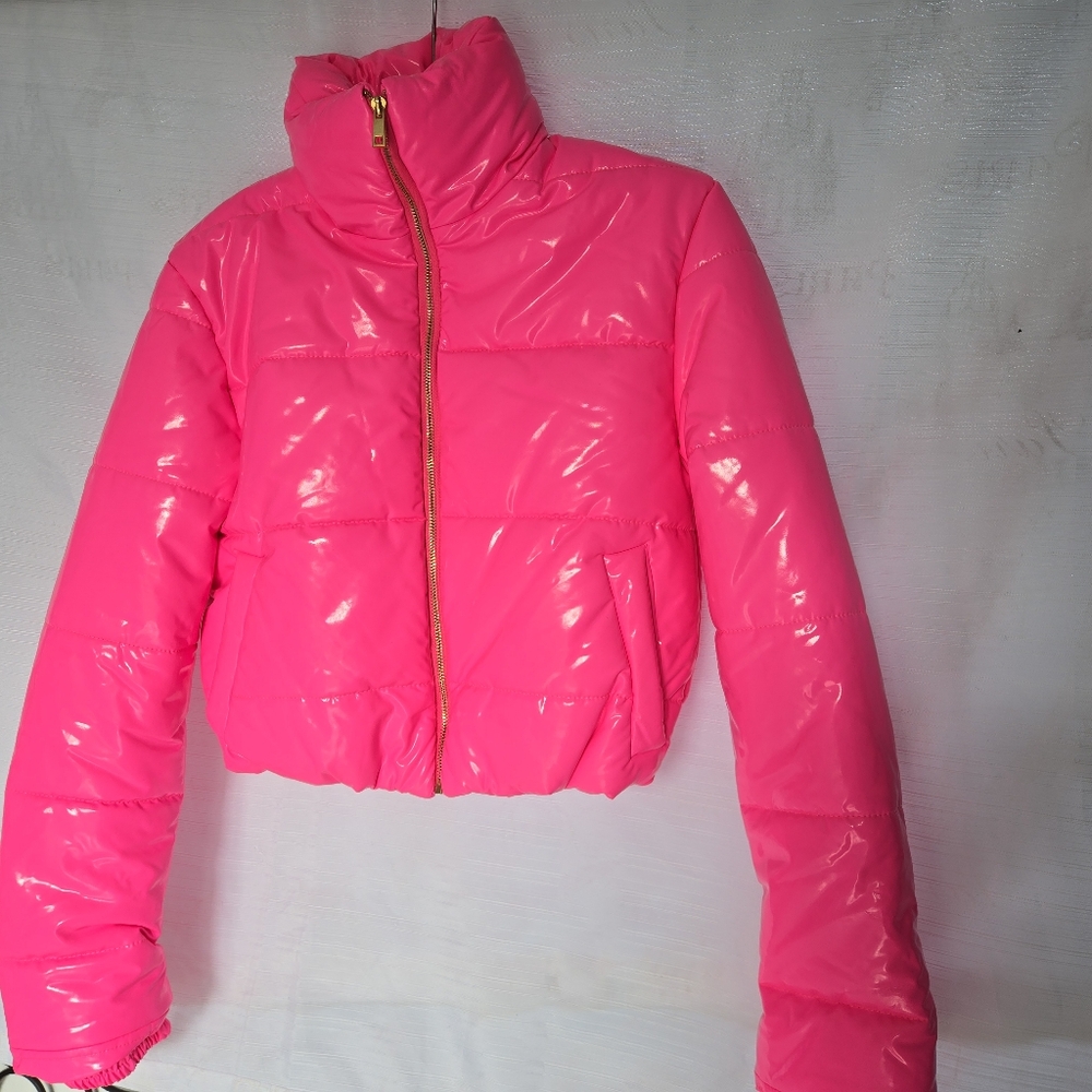 Women's Pink Puffer Jacket Cyberpunk